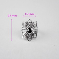 925-Sterling Silver Gemstone-Black Onyx Handmade-Unique Light Weight Women Ring