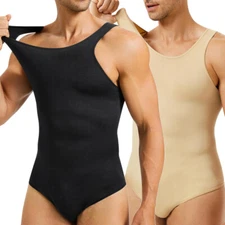 Men Slim Shapewear Bodysuits Tummy Control Body Shaper Compression Underwear UK
