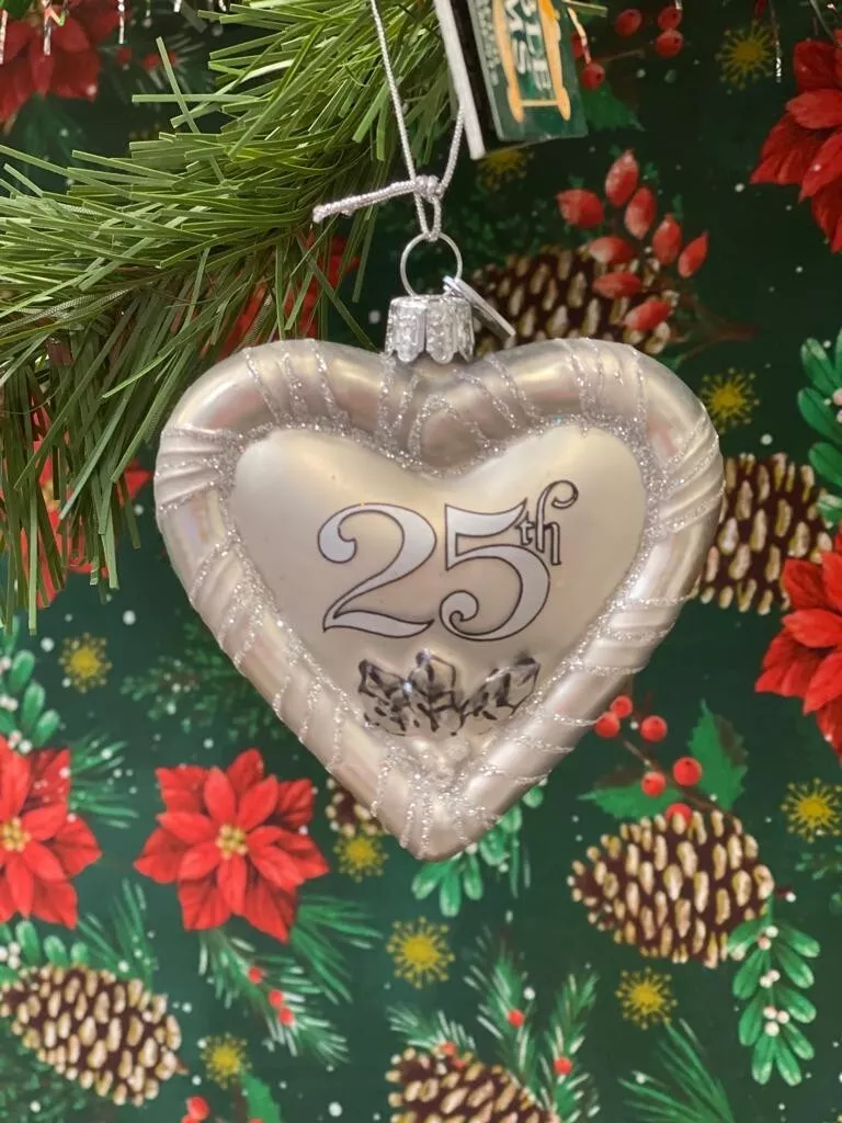 25th anniversary clearance christmas ornament