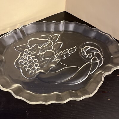 Vintage Cornucopia Snack Tray Plate 4 trays No Cup/Glass