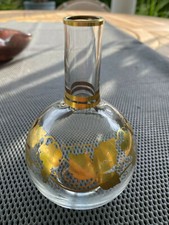 R&auml;rit&auml;t - Einzelst&uuml;ck - kleiner Wein Dekanter mit Goldrand & goldene Weinbl&auml;tter