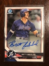 BRETT CUMBERLAND 2018 BOWMAN CHROME RC ROOKIE AUTOGRAPH BRAVES AUTO BRAVES