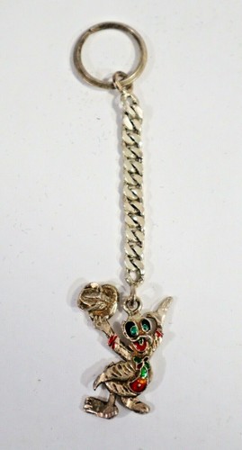 Donald Duck Style Keychain Silver Color 
