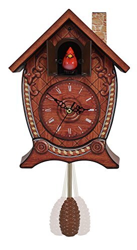 Traditional Chalet-Style Singing Cardinal Wall Clock by Mark Feldstein-image