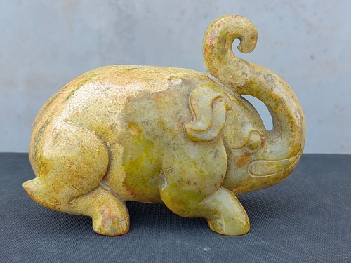 Ancient Chinese antiques,14 cm Ancient jade elephant - Picture 5 of 7
