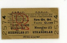 Railway Ticket Irish CDRJC 3rd Class Return Stranorlar - Meenglas 0s9d