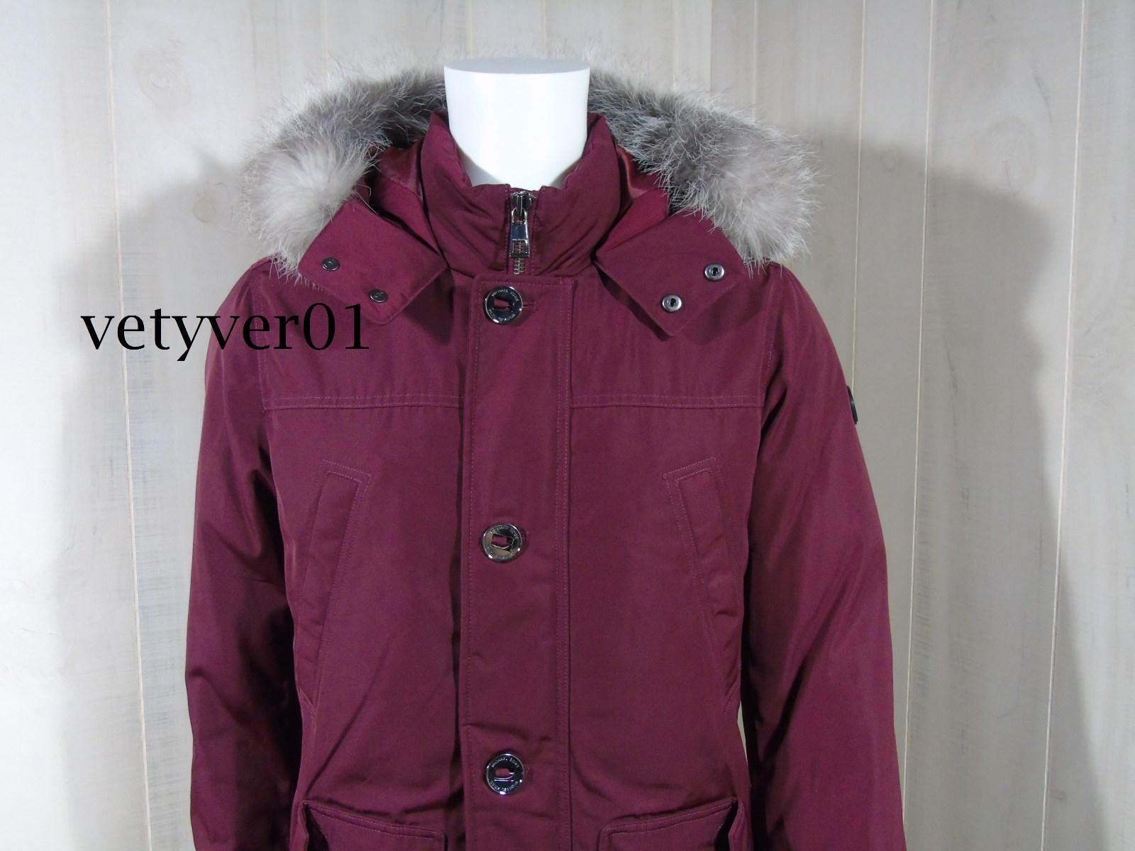 New MICHAEL KORS Weather Engineered Heavyweight Down Fox Fur Trim Hood Parka image 7