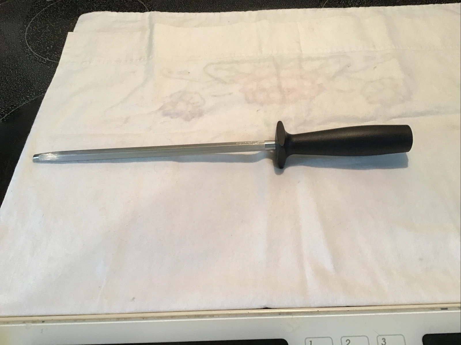 Wusthop knife sharpening steel black handle