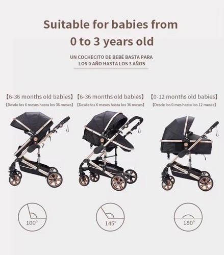All-In-One Baby Stroller Travel System Pram Light 4 Wheel Strollers for - Picture 16 of 23