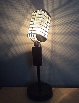 Vintage Microphone Desk Lamp Retro Ornaments Home Decor Gift
