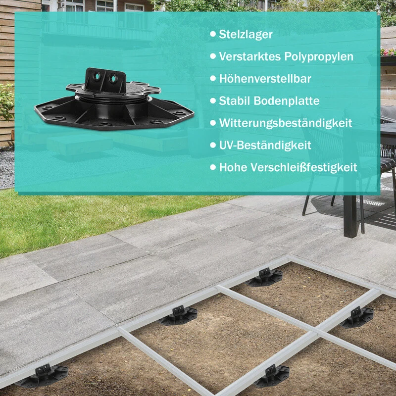 Stelzlager Terrassenlager Feinsteinzeug Fliesen Stein Plattenlager WPC 18-140mm - Bild 4 von 4