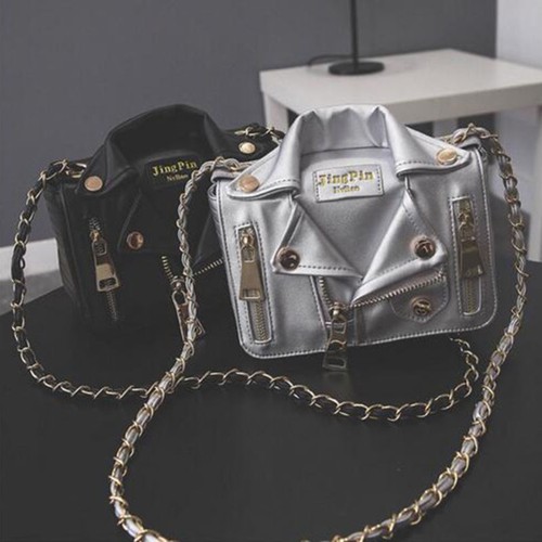 Hot Women Rivet Pu Leather Handbag Chain Stylish Bag Jacket Messenger Crossbody - Bild 1 von 12