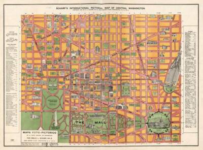Poster - Washington DC  Vintage Pictorial Map (1919)
