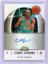 * CEDRIC SIMMONS * 2007-08 TOPPS FINEST REFRACTOR AUTOGRAPH RC