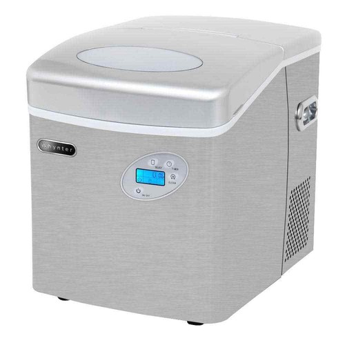 Whynter Portable Ice Maker 49-Lb Stainless Steel w/ Scoop + Water Connection