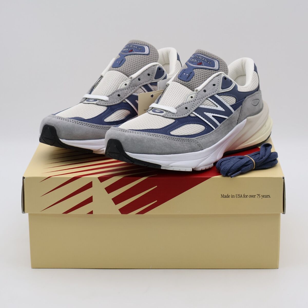 U990TC6 New Balance 990V6 Gray Navy Light Gray Made in USA U990TC6 New Balance 990V6 Gray Navy Light Gray Made in USA