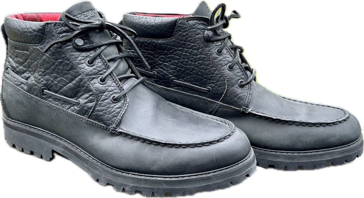Sperry Men Black Waterproof Leather Flannel Lined Lug Sole Chukka Boots STS23634 Sperry Men main image 4