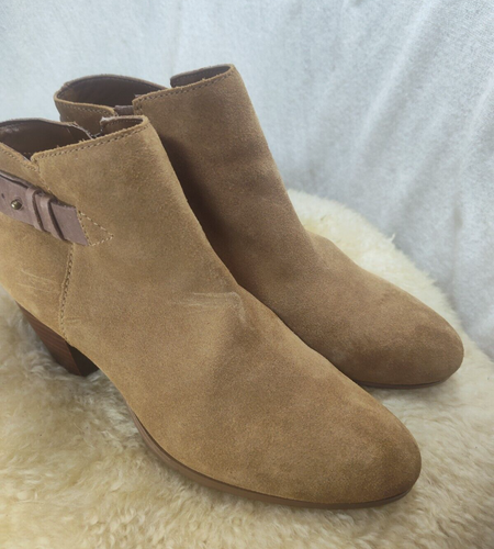 GUESS WOMENS BLOCK HEEL ANKLE BOOTS LEATHER SUEDE BOOTS SIZE 9 - NICE BOOT - Picture 13 of 21