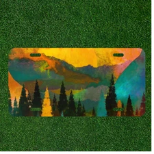 Custom Personalized License Plate Auto Tag With Stunning Colorful Art Design