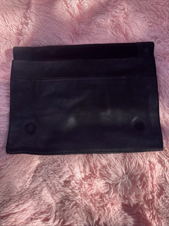 Bolso de mano Allsaints clutch de cuero negro con piel real Foto 3 de 4