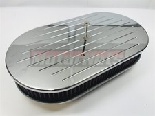 Washable 15 Oval Chrome Ball-mill Aluminum Air Cleaner Hot Rod Chevy Sbc Ford
