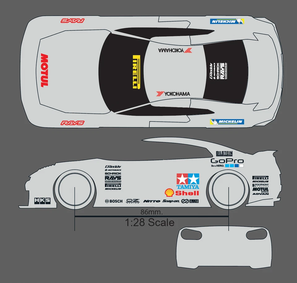 Sponsor Water Slide Decal White Toner 1/24 - 1/28 RC Model Dicast Hot!!! #267 - Image 3 of 4