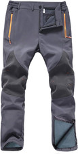 Men's Waterproof Ski Snowboard Pants with Fleece Lining and Zippered Legs