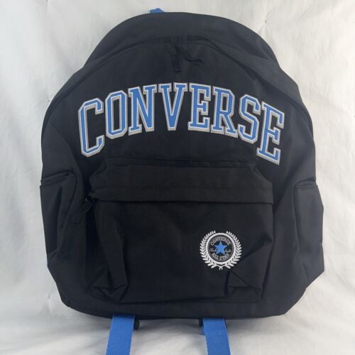 New NWT Converse Black & Blue Varsity Backpack w/Padded Laptop Pocket School