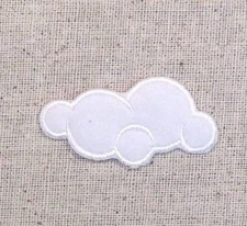 Small Cloud - White/Fluffy - Nature - Iron on Applique/Embroidered Patch