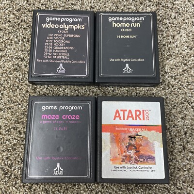 Vintage Atari 2600 Video Game Lot of 4 Atari Games Tested