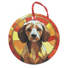 Toy Cockapoo Head Tan and Brown 1 Holographic Dog Ornament