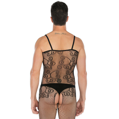 Hombre Sexy Rejilla Encaje Entero Valentines Travestirse Gay Ropa Interior  Mono | eBay