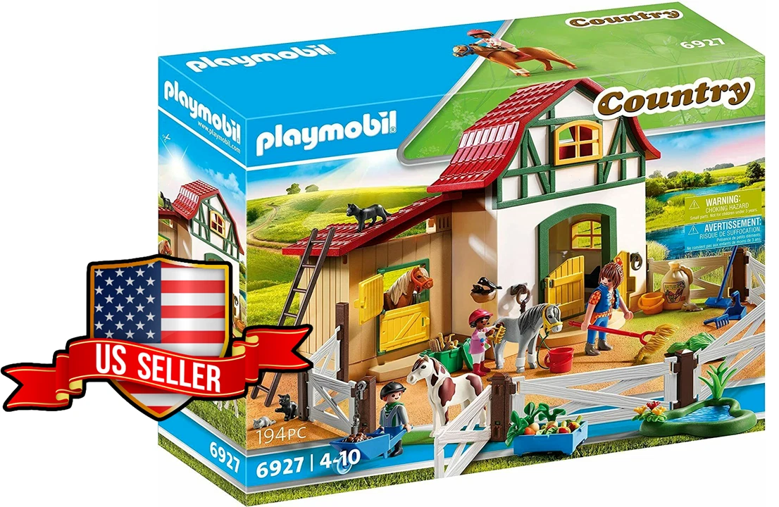 PLAYMOBIL Car With Pony Trailer v9306.1blu.de