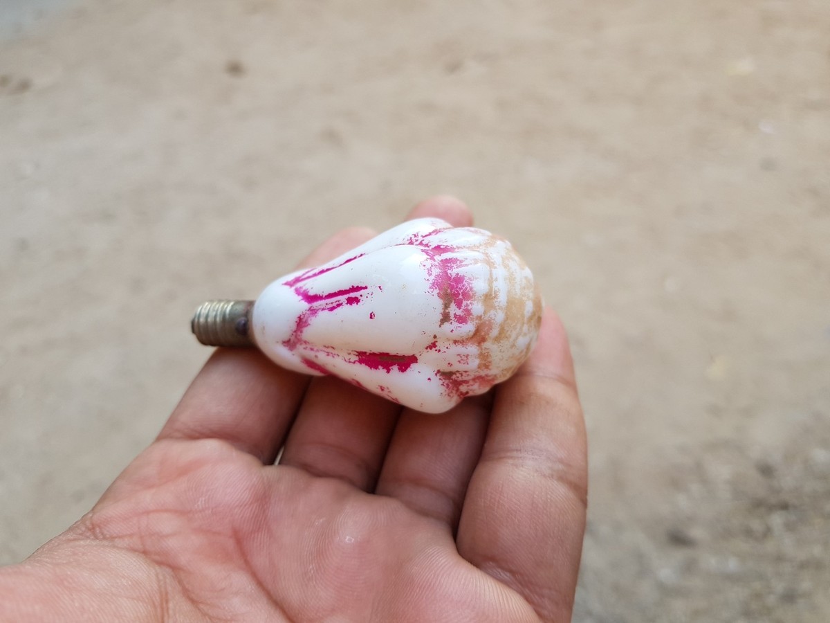 1940s Vintage Flower Shape Milk Glass Christmas Light Bulb
