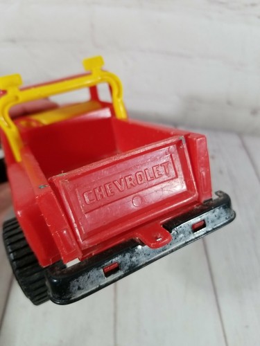 Processed Plastic Co, Red & Yellow Chevy 4X4 Pickup #9360 8.5" Long, No Bumper - Picture 9 of 12
