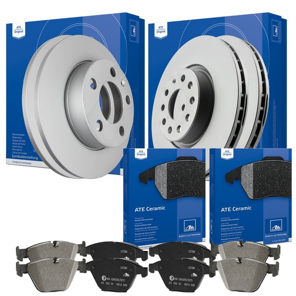 ATE Bremsscheiben + BelÄGe Ceramic + WK Mercedes A-KLASSE Vorn Ø276 Hinten Ø258-image
