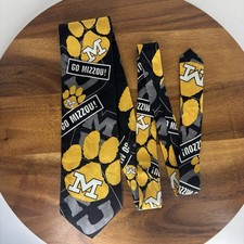 Vintage 1994 University Of Missouri Go Mizzou Tigers Black NWT Neck Tie NCAA