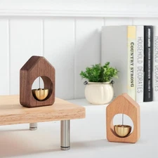 Wind Chime Entrance Door Bell Magnetic Wooden Copper for Coffee Shop Minimart US