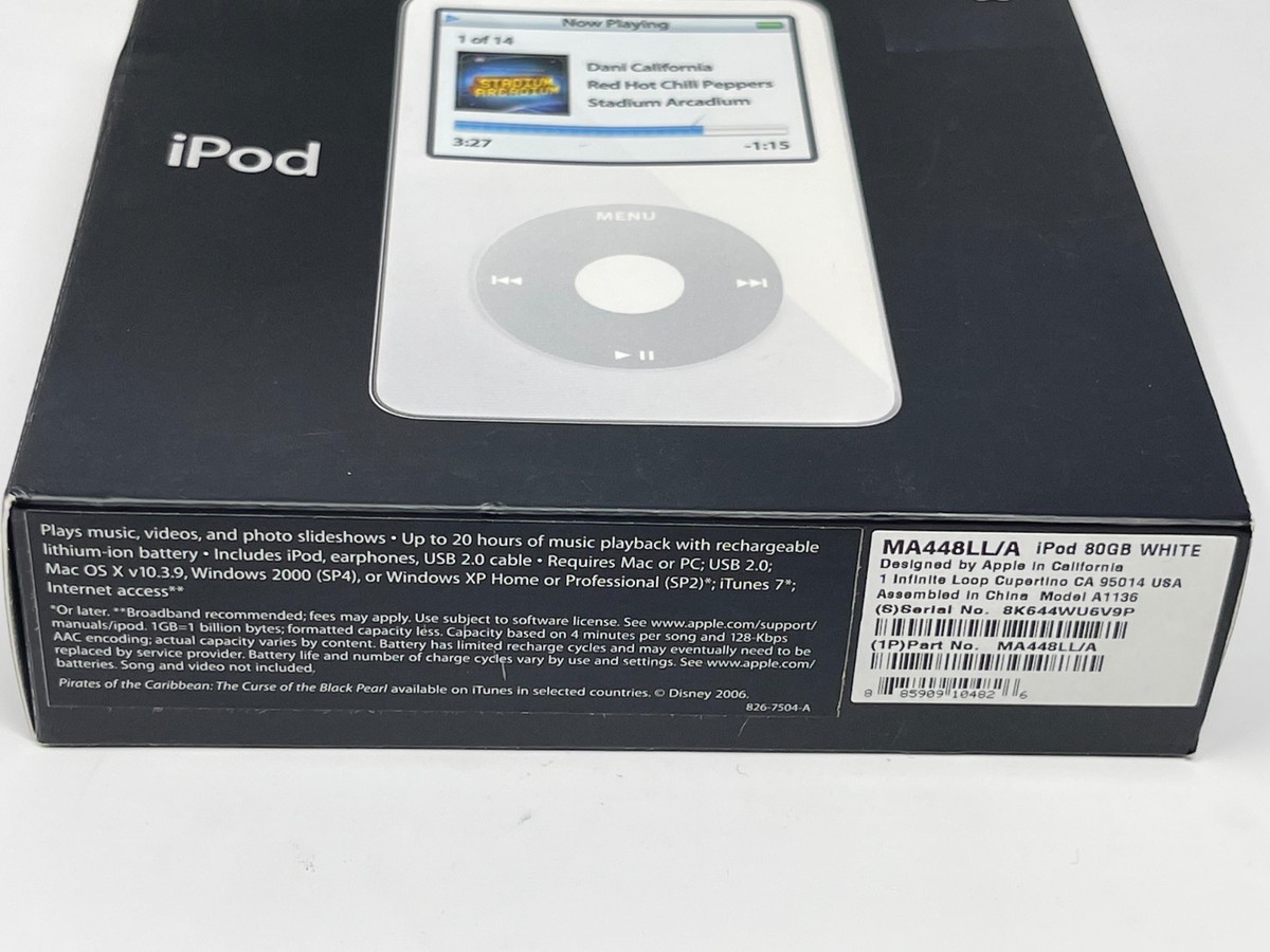 Apple iPod Classic 5th Generation 5.5 Enhanced 80 GB MA448LL/A MP3