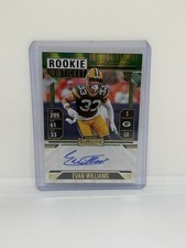 2024 Panini Contenders #241 Evan Williams Rookie Ticket Green Laser Kickoff Auto