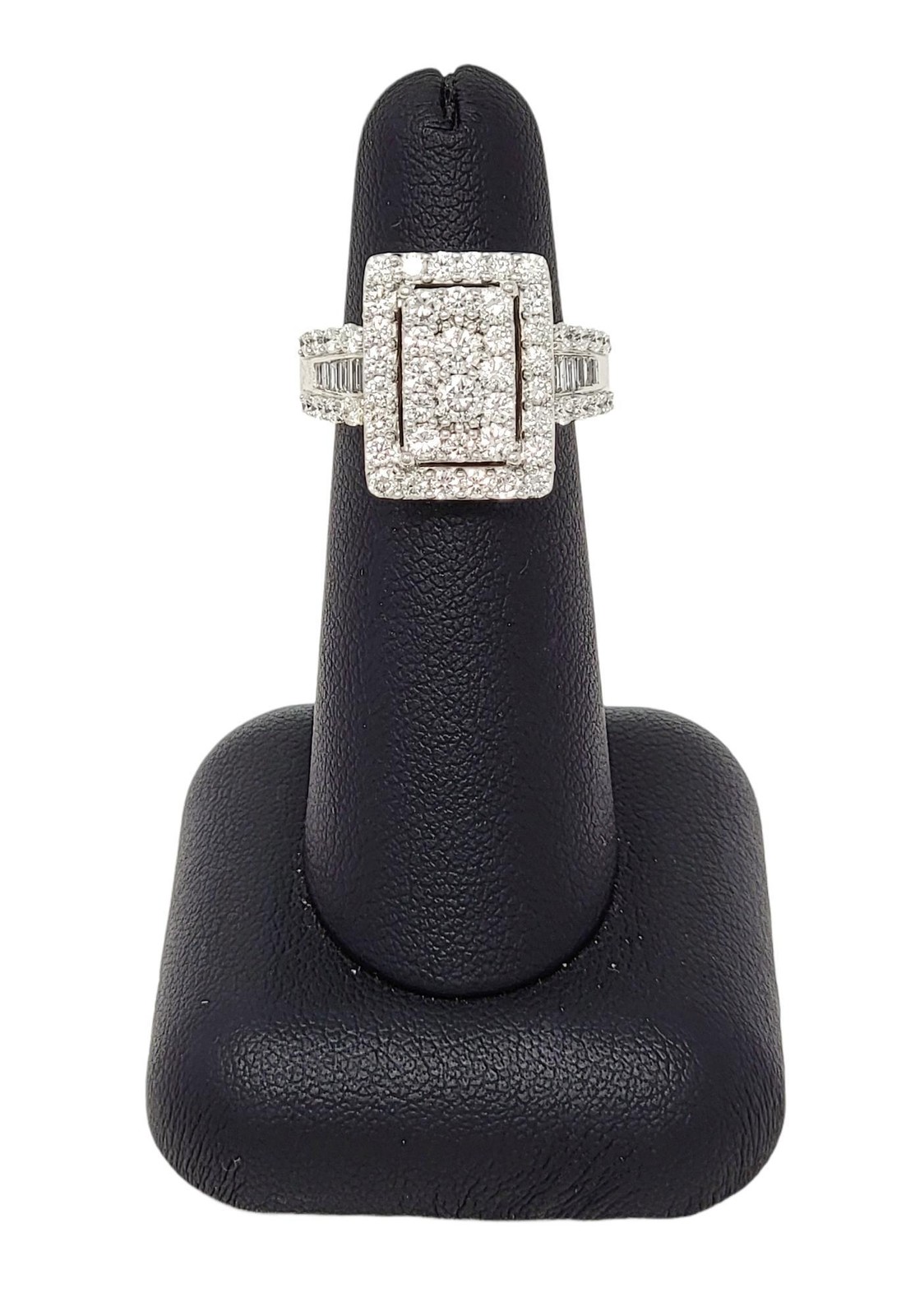 Rectangular Shaped Diamond Cluster Halo Cocktail … - image 1