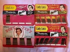 Vintage 60s/70s Bobby Pins Lot Nylon/Rubber Tipped