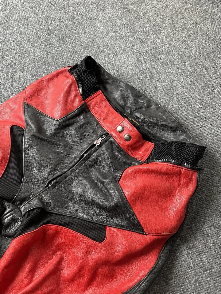 Pantalones Hombre Yamaha Cuero Negro Rojo Motocicleta Carreras Protector, Talla 32 Foto 4 de 4