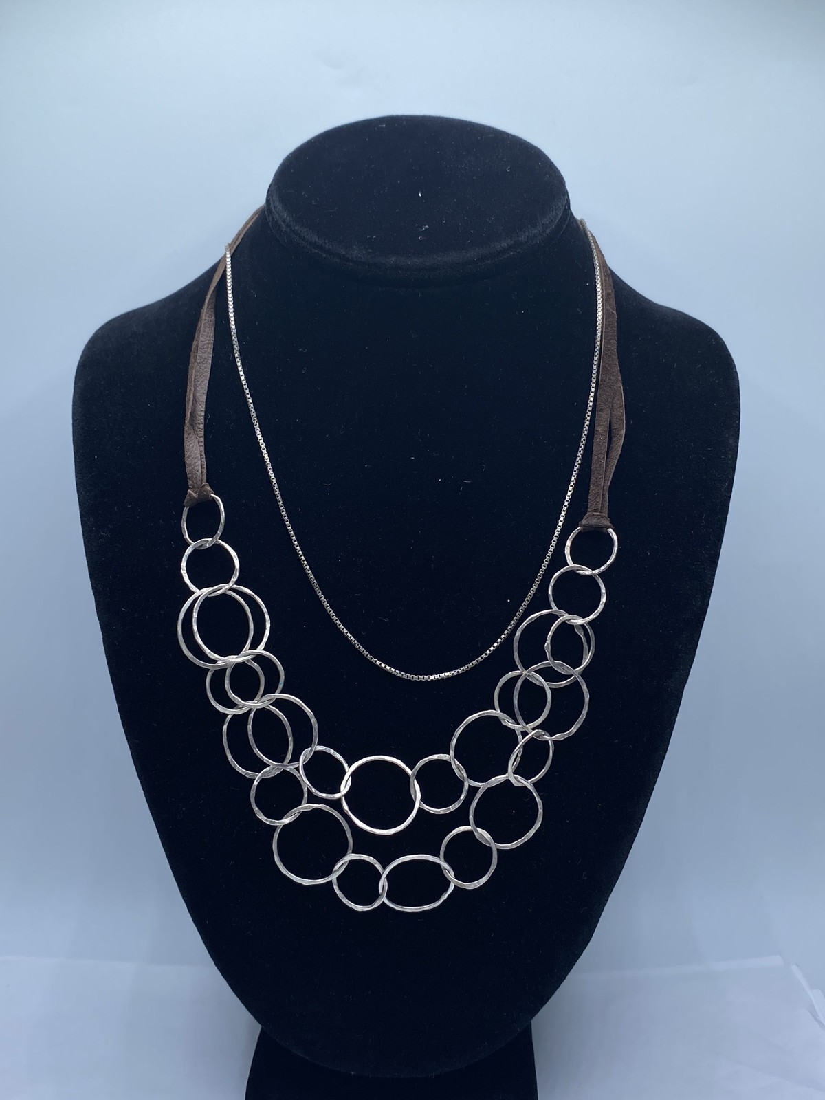 Sterling Silver Assorted Necklace Bundle 2pcs 16.… - image 1