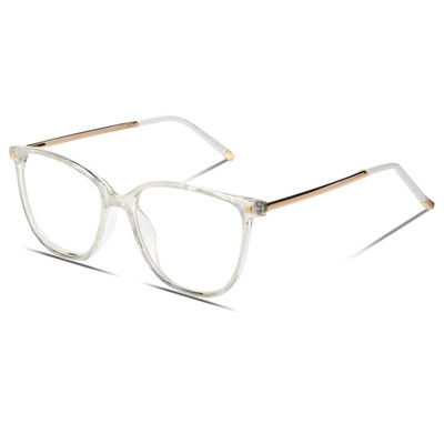 DUCO Blue Light Glasses 5209   Women & Men, Transparent Retro Square, Computer