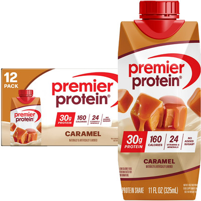 Premier Protein Shake, Caramel, 30g Protein, 11 fl oz, 12 Ct