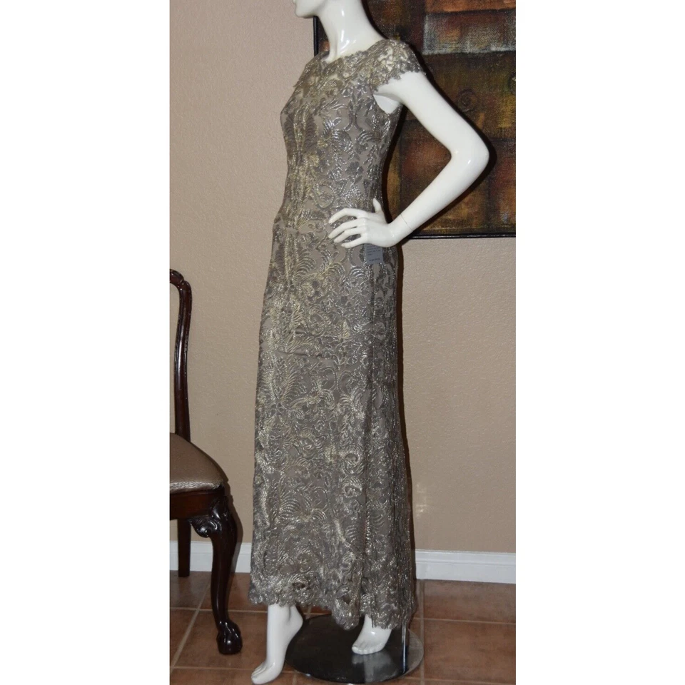 Tadashi Shoji Mother of the Bride, Evening, Prom Adena Corded Embroidery Gown 4P - Image 4 of 4