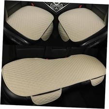 West Llama Linen Car Seat 2 Front Seat Covers 1 Rear Bench Seat Cover Beige