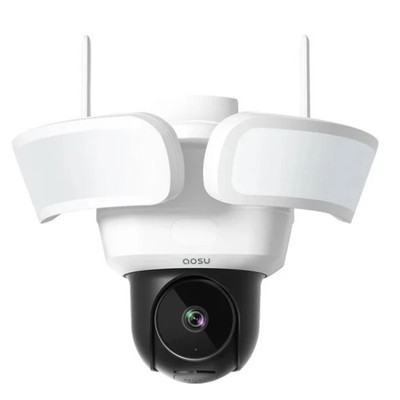 aosu Floodlight Cam Pro 360° PTZ Wi-Fi AI-Smart 3K Camera 2600-Lumen Floodlight