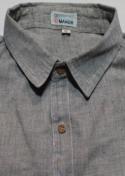 Men Manor Shirt Grey Cotton 40 /L / 48